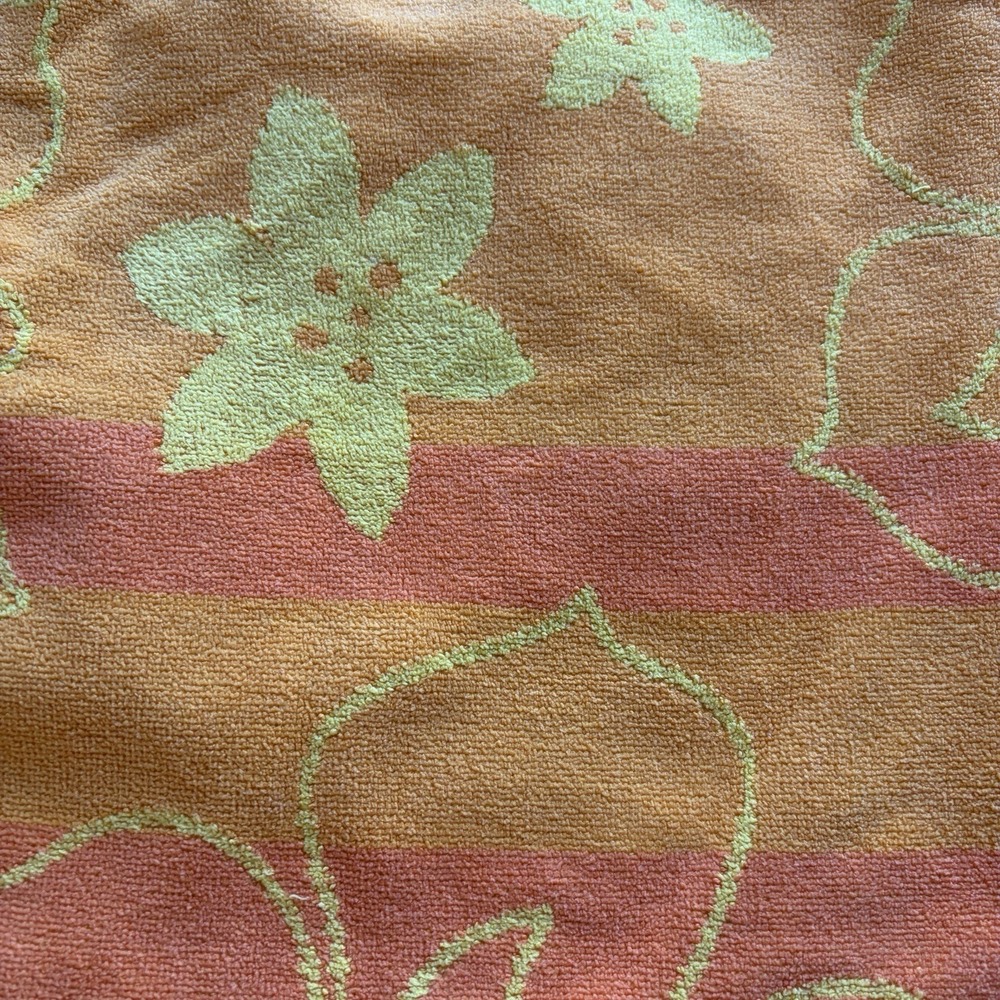 2 Vintage 90s Hibiscus Beach Towels Multicolor Embroider Appliqué Tropical‎ Boho - Picture 15 of 16